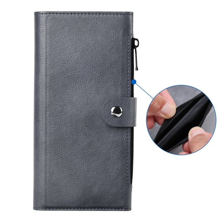 Funda de Cuero Vili Gvs-C Series para iPhone 14 con Tapa Magnética Rfid Magsafe (Gris)