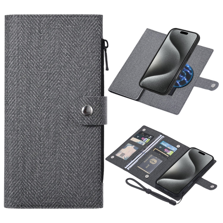 Funda de Cuero con Tapa Magnética Rfid Magsafe para iPhone 15 Pro Max Vili Gbs Series (Negra)