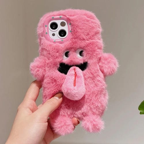Funda para Teléfono iPhone 13 Diseño de Monstruo Lengua Larga Magnética 3D (Rosa)