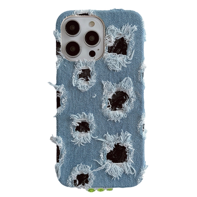 Funda teléfono PU iPhone 14 Pro Max múltiple agujeros encaje (Negro)