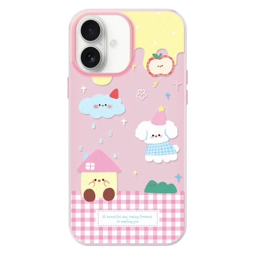 Funda híbrida TPU Policarbonato iPhone 16 Plus Tacto Sedoso (Rosa Clima)