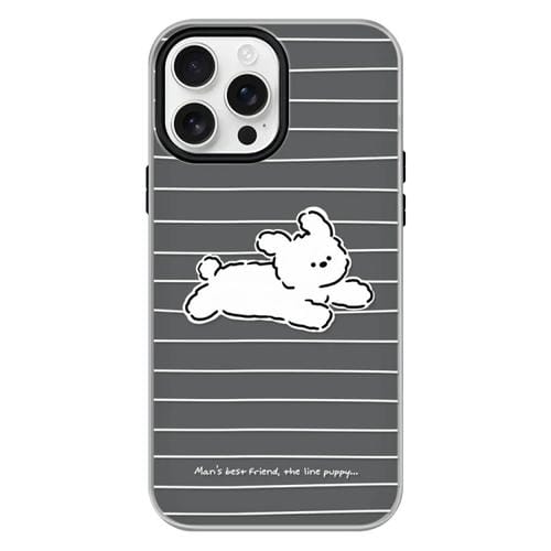 Funda híbrida TPU y PC iPhone 13 Pro Tacto de Piel (Running Puppy Black)
