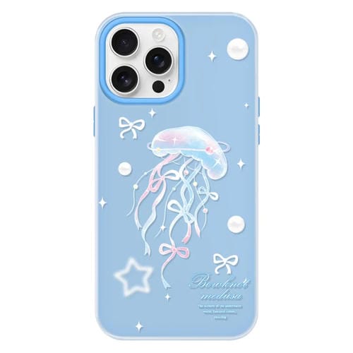 Funda híbrida TPU y PC iPhone 12 Pro Tacto Sedoso y Gelatinoso (Medusa Azul)
