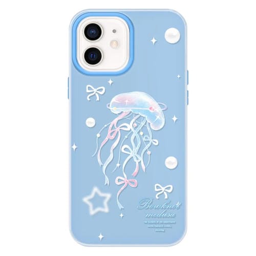 Funda híbrida TPU y PC iPhone 11 con Tacto Sedoso y Gelatinoso (Medusa Azul)