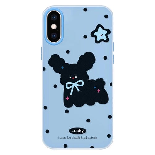 Funda híbrida TPU Policarbonato iPhone Xs Max Tacto Sedoso (Negro Azul)