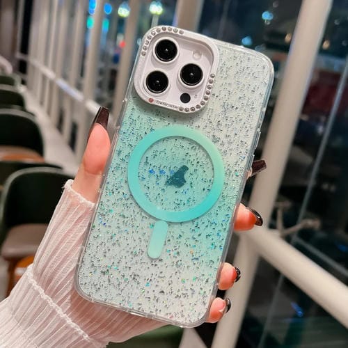 Estuche para Teléfono iPhone 15 Pro Marco de Lente Metal Cierre Magnético Magsafe (Verde Azulado Oscuro)