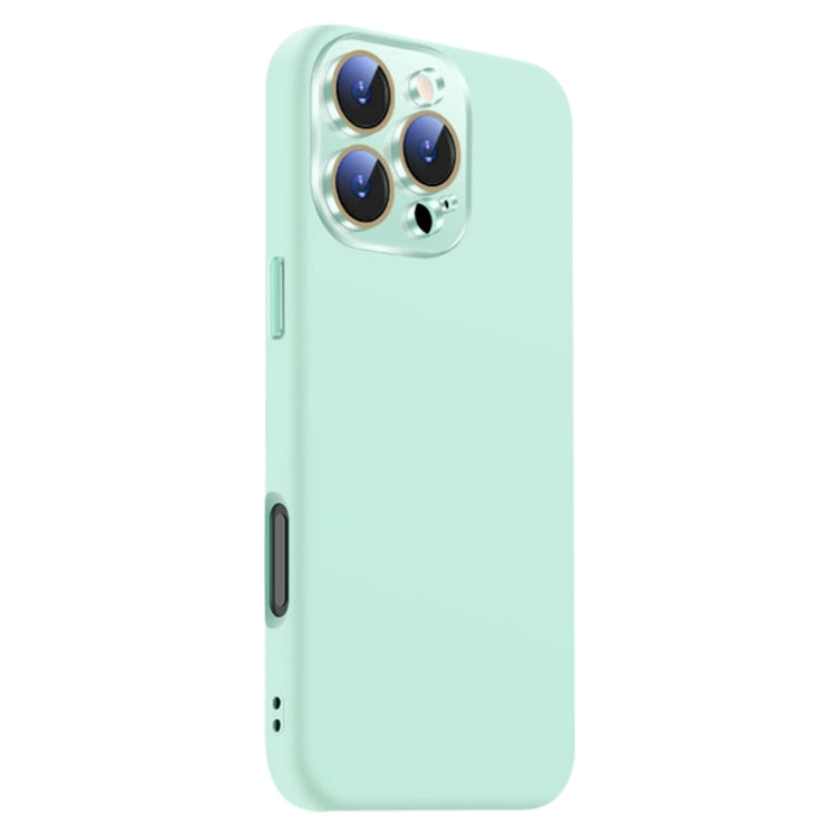 Funda de Silicona Líquida para iPhone 16 Pro con NanoLente (Cian Claro)