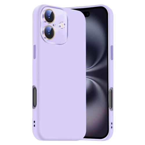 Funda de Silicona Líquida para iPhone 16 Plus con NanoLente (Morado Claro)