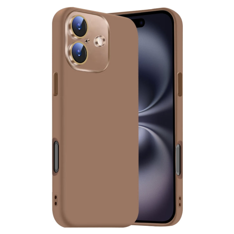 Funda de Silicona Líquida para iPhone 16 con NanoLente (Dorado del Desierto)
