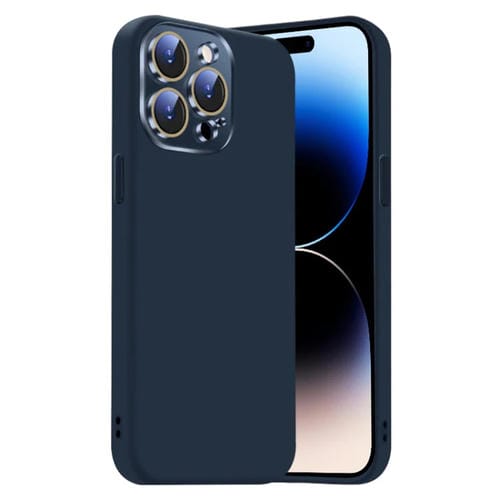 Funda de Silicona Líquida para iPhone 14 Pro Max con NanoLente (Azul Titanio)