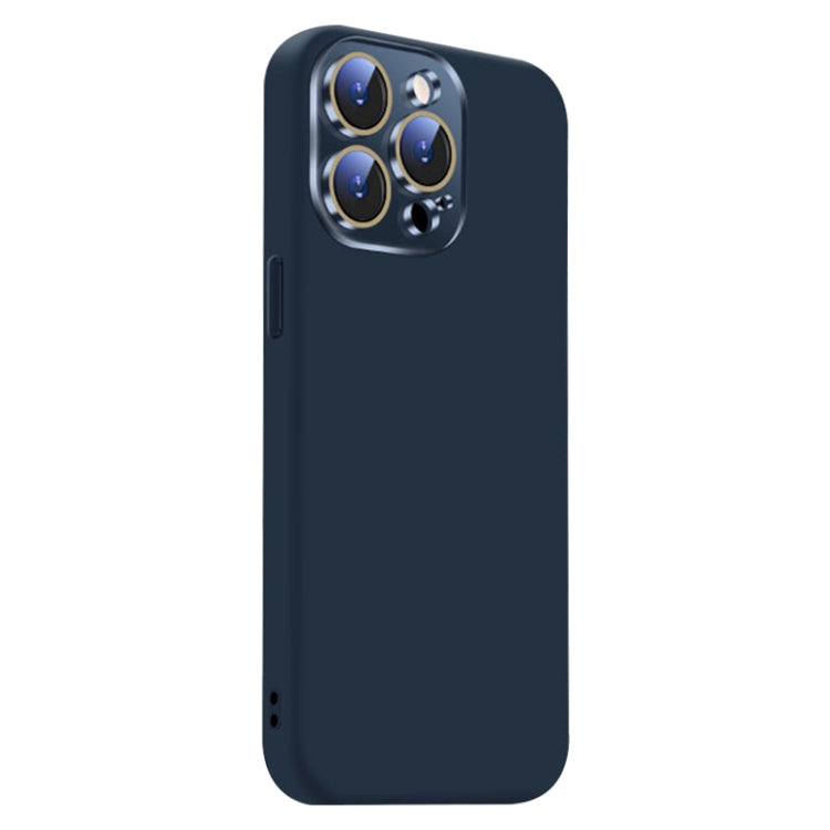 Funda de Silicona Líquida para iPhone 14 Pro Max con NanoLente (Azul Titanio)