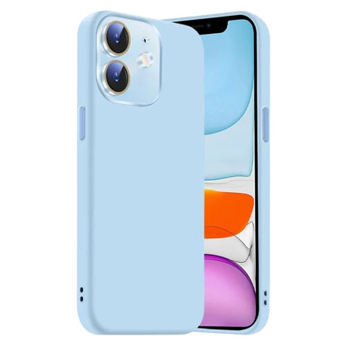 Funda de Silicona Líquida para iPhone 11 con NanoLente (Azul Claro)