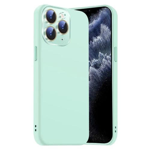 Funda de Silicona Líquida para iPhone 11 Pro con NanoLente (Cian Claro)