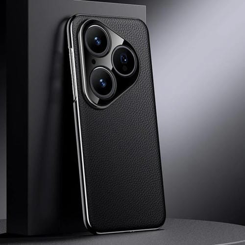 Funda de cuero genuino para Huawei Pura 80 5G (negro)