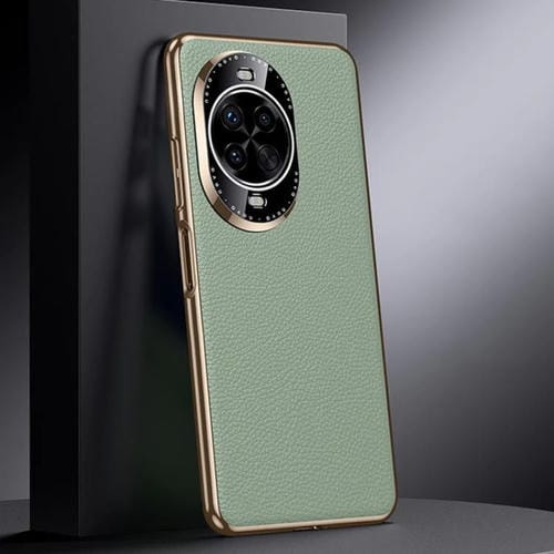 Funda de cuero genuino para Huawei nova 14 Pro (verde)