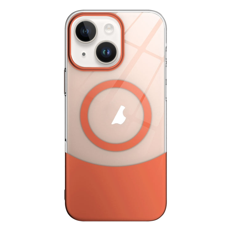 Funda para Teléfono PC Magsafe Contraste de Color Delgado para iPhone 14 (Naranja)