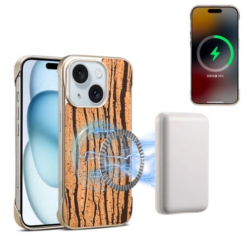 Funda para Teléfono Woodenpaint Magsafe para iPhone 15 con Diseño de Árbol
