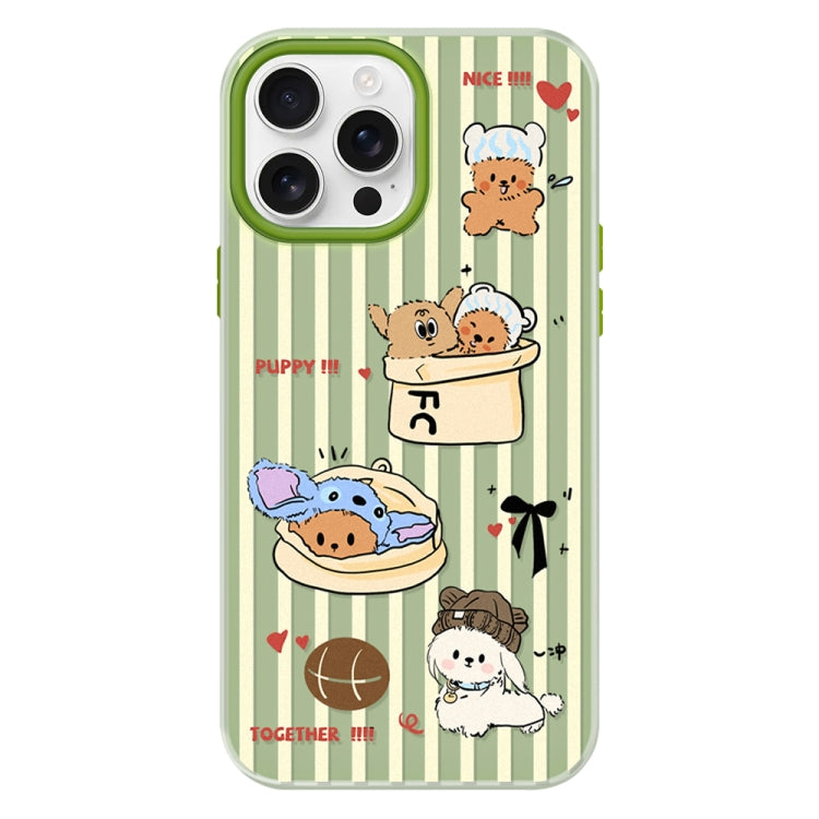 Funda híbrida TPU Policarbonato iPhone 16 Pro Max Tacto sedoso (Doghouse Green)