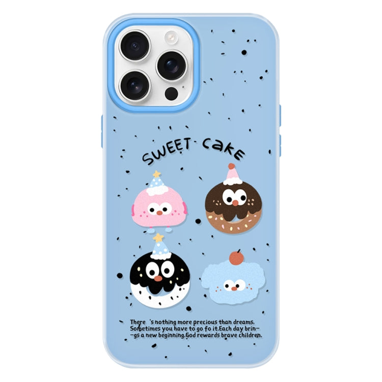Funda híbrida TPU y PC iPhone 15 Pro protección táctil (Azul Pequeño Monstruo)