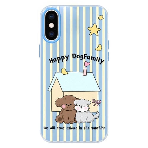 Funda híbrida TPU Policarbonato para iPhone X/Xs (Azul Perro)