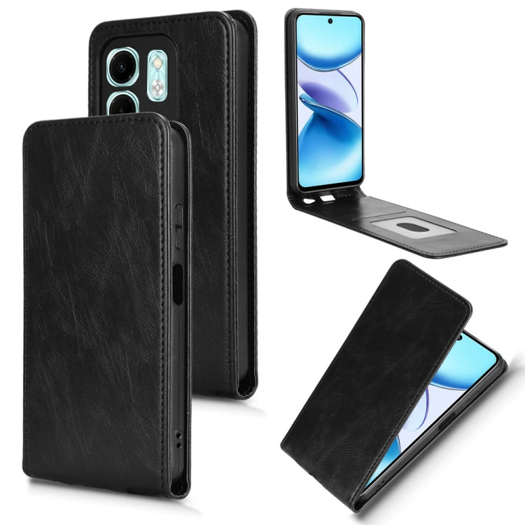 Funda de Cuero con Tapa Vertical Magnética para Infinix Hot 50I 4G (Negro)
