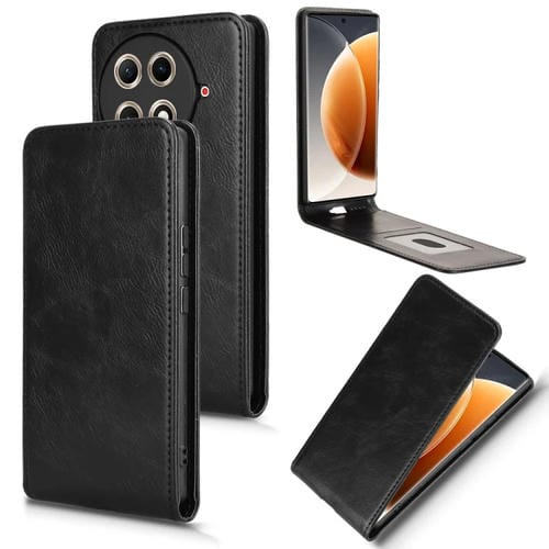 Funda de Cuero con Tapa Vertical Magnética para Tecno Camon 30S 4G y Camon 30S Pro 4G (Negra)