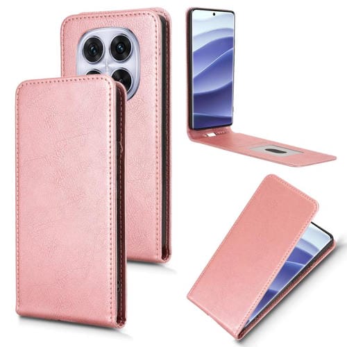 Funda de Cuero con Tapa Vertical Magnética para Redmi Note 14 Pro 5G/Note 14 Pro+ (Oro Rosa)