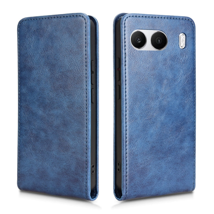 Funda de Cuero con Tapa Vertical Magnética para OnePlus Nord 4 5G (Azul)