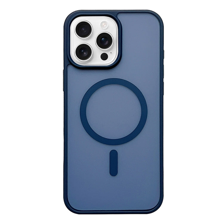 Funda para Teléfono Magsafe Frosted Skin Feel para iPhone 16 Pro (Azul Oscuro)