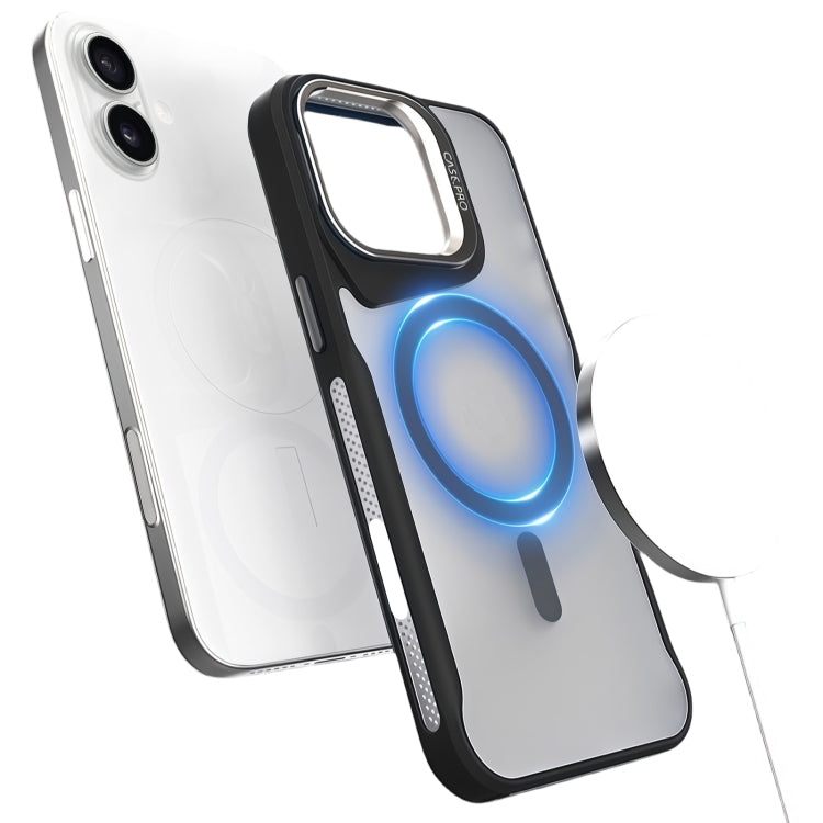 Funda Magnética para iPhone 16 Plus con Soporte de Metal Magsafe (Negra)
