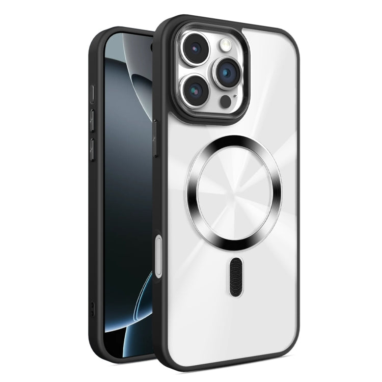 Funda para Teléfono Magsafe iPhone 16 Pro Textura Cd Brillante (Negra)