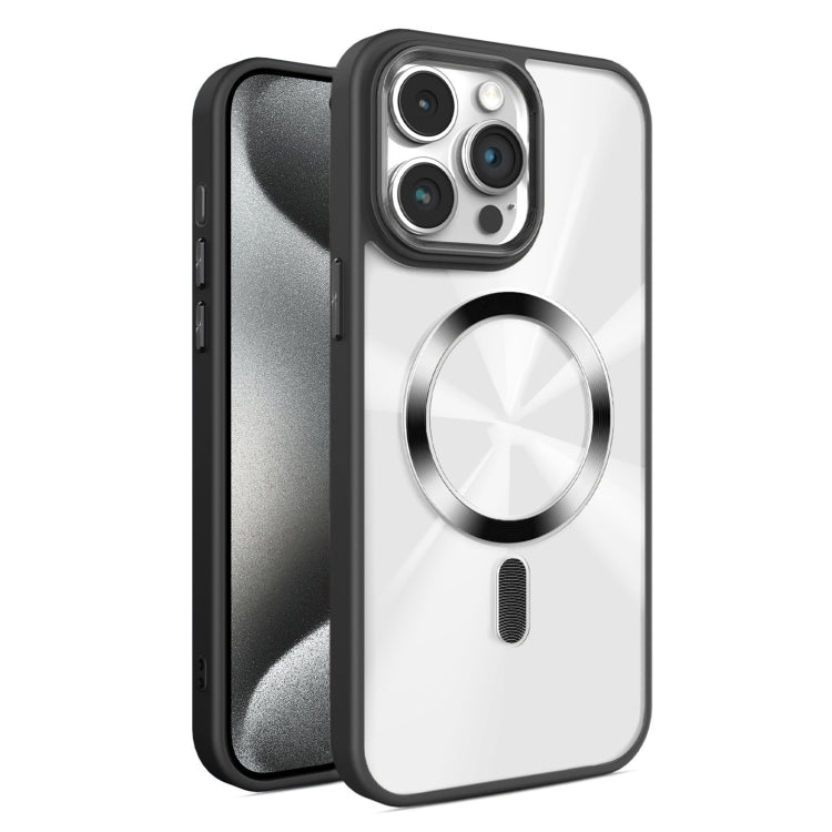 Funda para Teléfono Magsafe iPhone 15 Pro Max Textura Cd Brillante (Negra)
