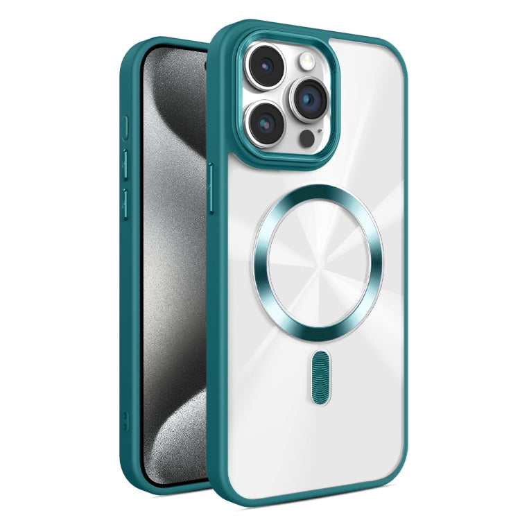 Funda para Teléfono Magsafe iPhone 15 Pro Max Textura Cd Brillante (Verde Oscuro)