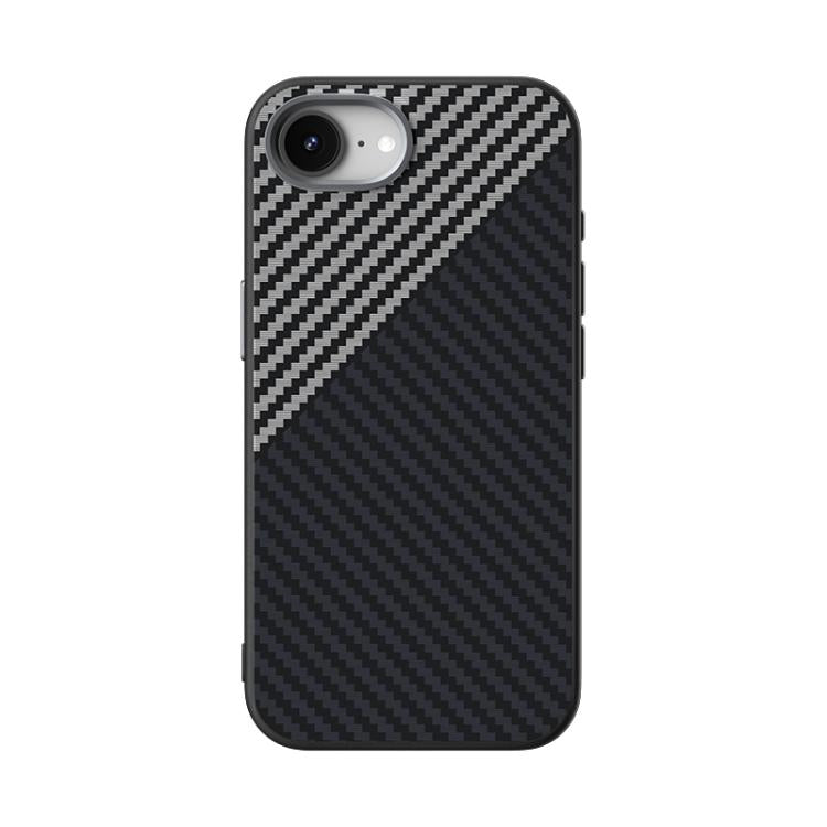 Funda para iPhone 16E Abeel C Carbon Fiber Series 6D Micro Relief Magsafe (Negra y Gris)