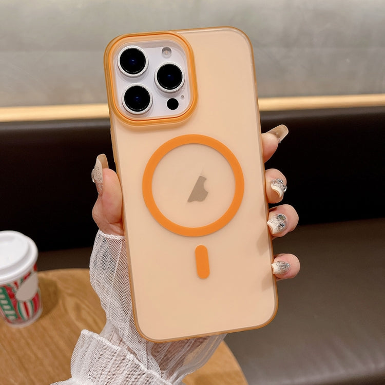 Funda para Teléfono Magsafe PC Tacto Suave Arena para iPhone 15 Pro Max (Naranja)
