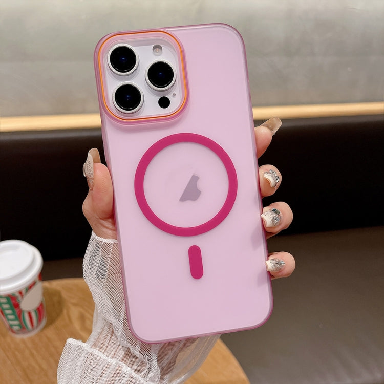 Funda para Teléfono con Imán Magsafe PC Tacto Suave Arena para iPhone 15 Pro Max (Rosa)