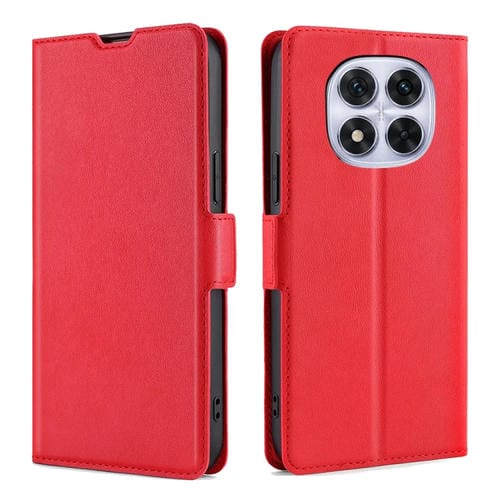 Funda de Cuero Ultrafina con Tapa Horizontal y Hebilla Lateral para Redmi Note 14 Pro 5G (Roja)
