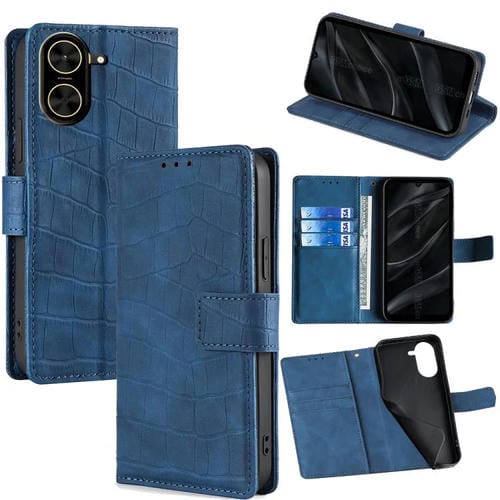 Funda de piel de cocodrilo con cierre magnético para Redmi A5 4G (171,7 mm) (azul)
