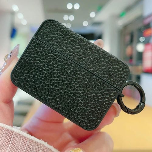 Funda Protectora Para Auriculares Airpods Pro Textura Cuero Adhesivo (Negro)