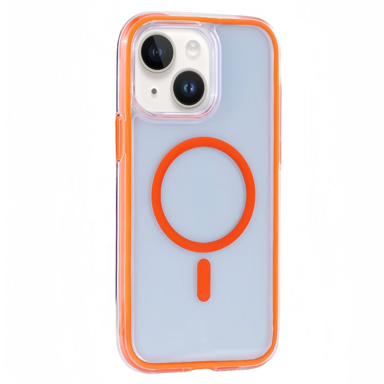 Funda para Teléfono con Imán Magsafe Transparente para iPhone 14/13 Serie Y2 (Naranja)