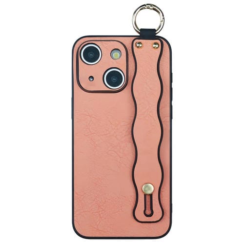 Funda de Teléfono TPU con Soporte de Pulsera Ondulado para iPhone 14 Plus (Rosa)