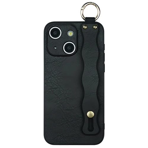 Funda TPU con Soporte para Pulsera Ondulada para iPhone 14 (Negra)