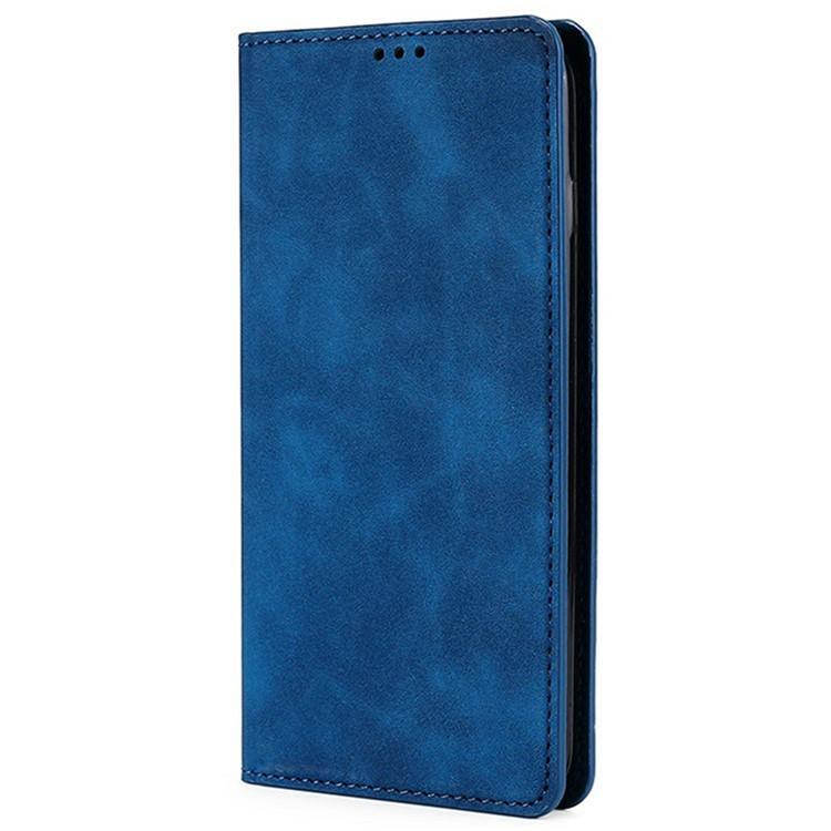 Funda de cuero magnética con textura de piel para Redmi A5 4G (171,7 mm) (azul)