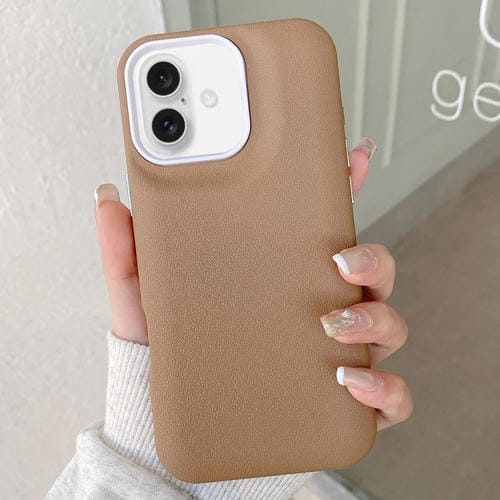 Funda para iPhone 16 Cuero Textura (Caqui)