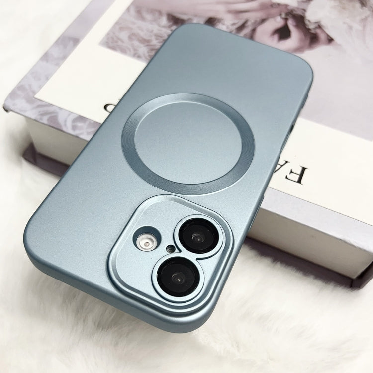 Funda para Teléfono TPU Magsafe iPhone 15 Pro Max Textura Cd Pintura Metalizada (Azul Sierra)