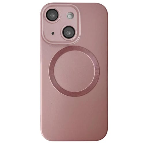 Funda para Teléfono TPU Magsafe iPhone 14 Plus Textura Cd Pintura Metalizada (Rosa)