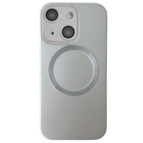 Funda para Teléfono TPU Magsafe iPhone 13 Textura CD Pintura Metalizada (Plateada)