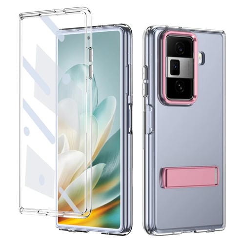 Funda híbrida TPU y PC con soporte para hielo para Honor Magic Vs3 (Rosa)