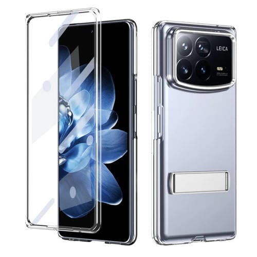 Funda Híbrida de TPU y PC con Soporte para Teléfono Ice-Cold para Xiaomi Mix Fold 4 (Plateada)