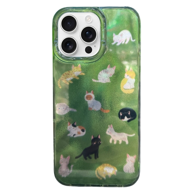 Funda TPU Doble Capa con Patrón Imd para iPhone 15 Pro (Verde Oscuro)